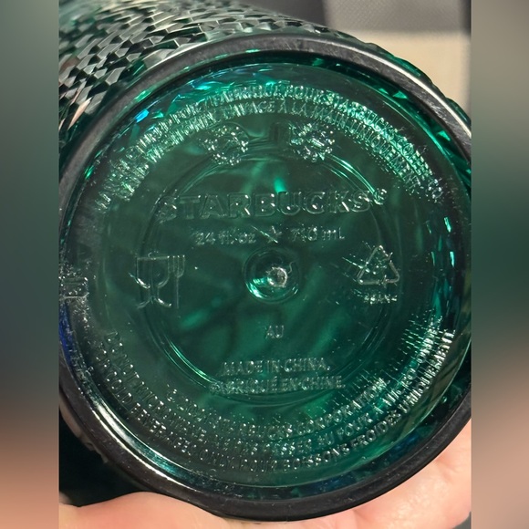 NWOT Starbucks Holiday Green Diamond Jeweled Studded Grid Tumbler Venti Cup - Picture 9 of 12